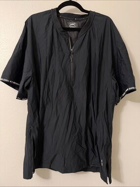 ASRV Black Zip-Neck Athletic Shirt